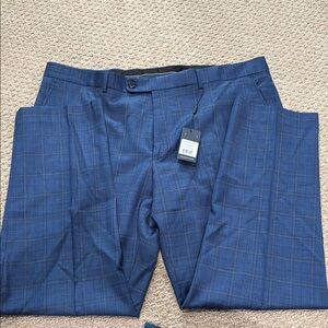 Daniel Hechter Blue Plaid Dress Pants